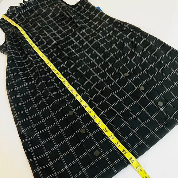 Apt 9 Windowpane Sleeveless High Neck Sheath Dress Size L Large NWT Black - Picture 6 of 7